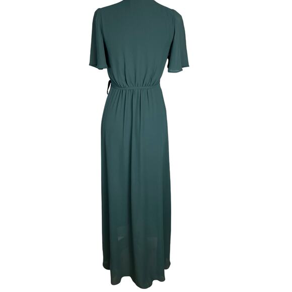 Show Me Your Mumu Sophia Wrap Dress Womens Deep Jade Chiffon XXS - Picture 11 of 12